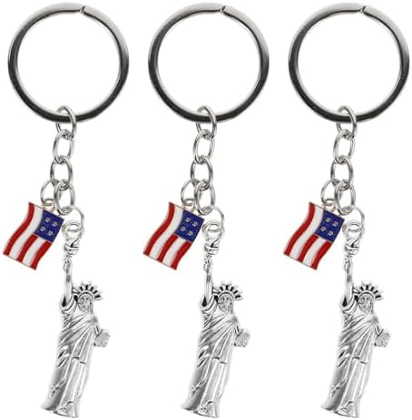 LUOZZY 3 Pcs Statue Of Liberty Keychain US Theme Party Favors