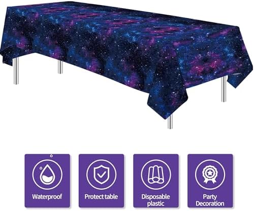 Space Galaxy Party Tablecloth - 3 Pack 54x108 Inches