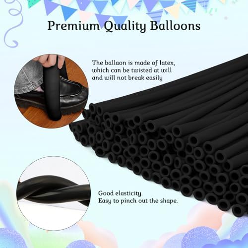 260pcs Black Animal Balloons for Halloween Arch and Party Decorations