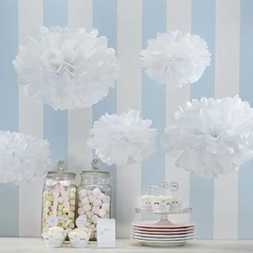 Xiksxitn 12pc White Tissue Paper Pompoms for Party Decor