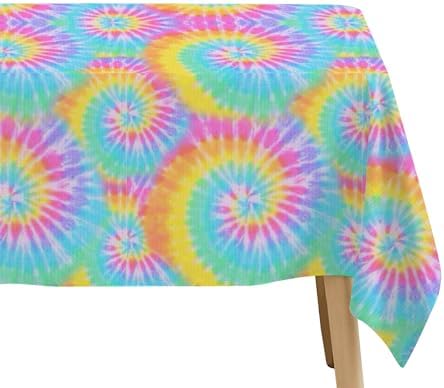 Tie Dye Tablecloth Set - 3 Pack for Birthday Parties