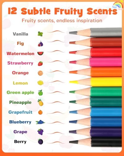 D-FantiX 24 Pack Fruit Scented Colored Pencils