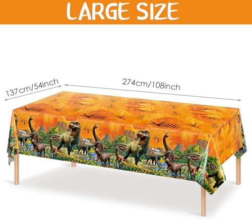Tiamon 3 Pcs Dinosaur Party Tablecloths