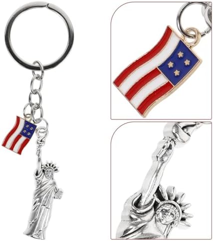 LUOZZY 3 Pcs Statue Of Liberty Keychain US Theme Party Favors