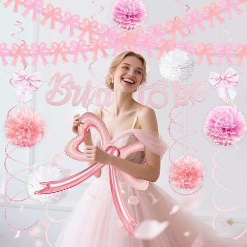 Pink Bow Bachelorette Party Decor Set