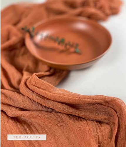 50ft Terracotta Orange Rust Cheesecloth Table Runner