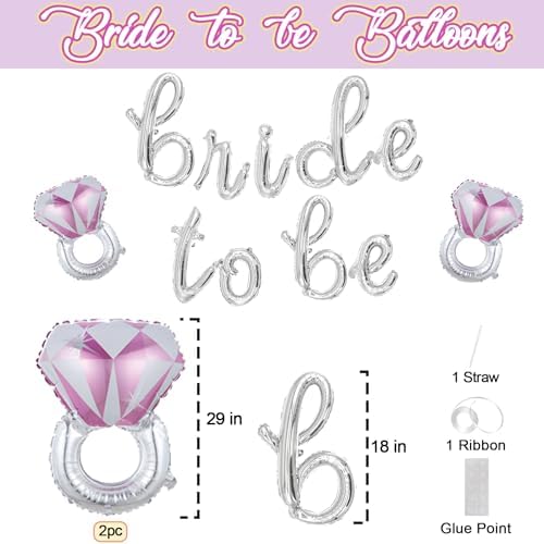 Bachelorette Party Balloons Silver Diamond Ring Bridal Shower Decor