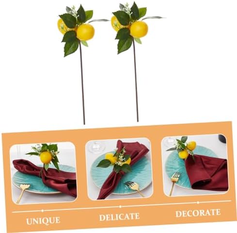 PRETYZOOM Artificial Lemon Napkin Ring Holder Decor
