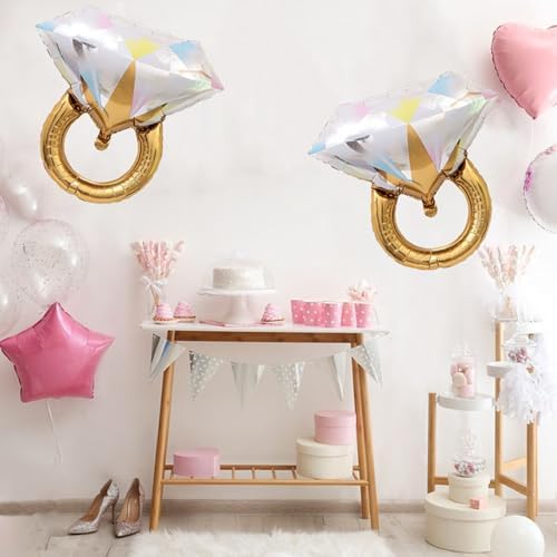 Bride To Be Sash with Diamond Ring Foil Balloons for Bachelorette Party