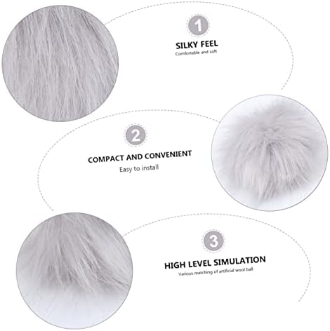 2pcs Artificial Faux Fur Fuzzy Balls for Hats and Bags