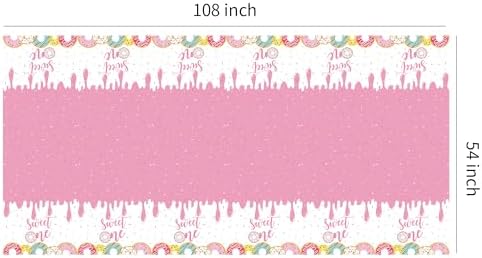 Xigejob Donut Party Tablecloth Decorations - 3 Pack