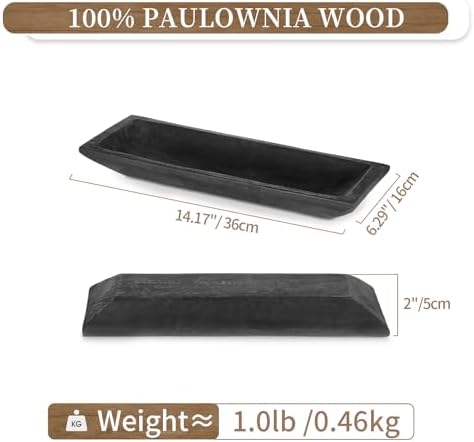 Hanobe Decorative Wood Dough Bowl Black