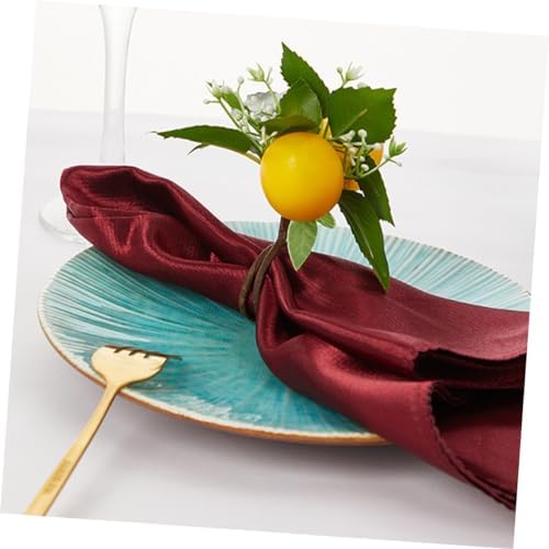 PRETYZOOM Artificial Lemon Napkin Ring Holder Decor