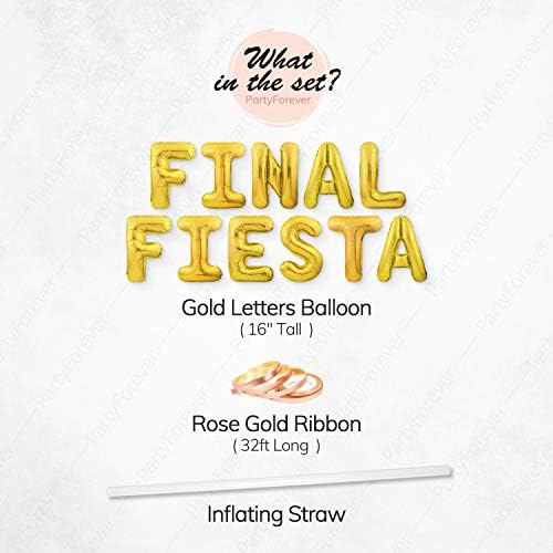 PartyForever Big Gold Fiesta Balloons Decor Kit - Bridal Shower Hen Party Supplies