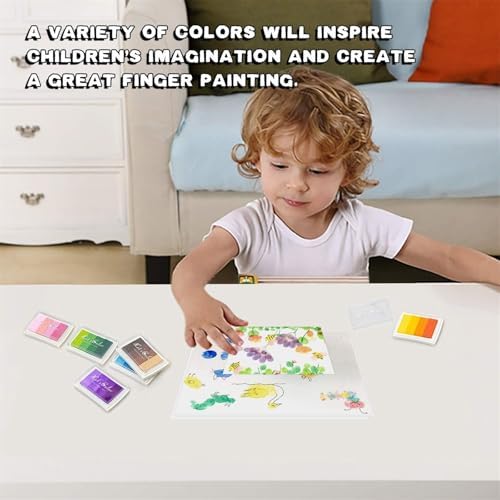 Niaviben 24 Color Rainbow Ink Pad Stamps for Crafts