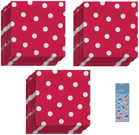 Red Polka Dot Luncheon Napkins 48 Pieces