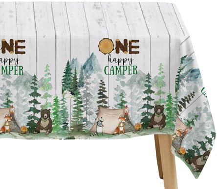 Camping Birthday Party Tablecloth Set 3 Pack 54x108