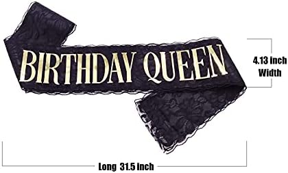 Birthday Queen Sash for Girls - Gold Word Glitter Streamer