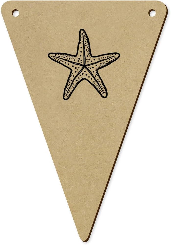 5 x 140mm Dotted Starfish Wooden Bunting Flags