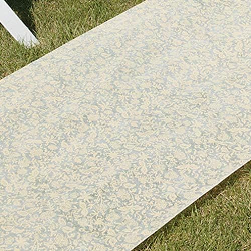 Hortense B Hewitt Ivory Floral Aisle Runner 100 Feet