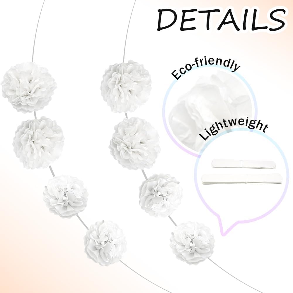 Yosawa 12 Pcs Tissue Paper Pom Poms Flowers Decorations