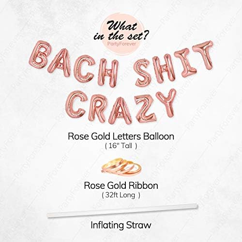 PartyForever Rose Gold Bach Shit Crazy Balloons Banner Set