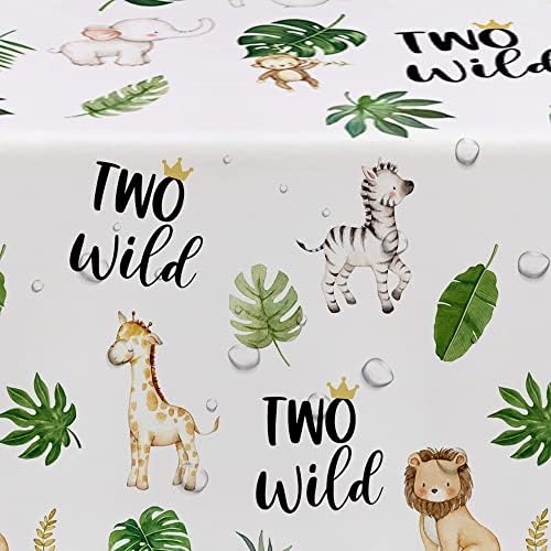 Two Wild Birthday Tablecloth Set 3 Pack 54in x 108in Safari Jungle Theme