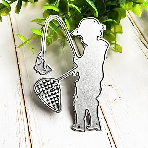 Fishing Men Metal Die Cutting Tool for Scrapbooking and Card Embossing