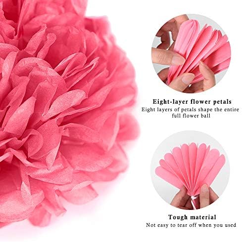 Binpeng Paper Pom Poms Wedding Decorations 6PCS White
