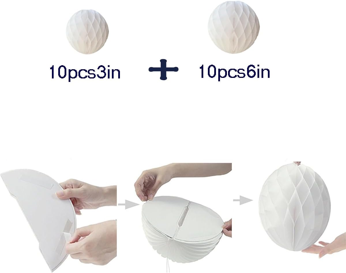 20pcs Honeycomb Flower Balls for Party Decorations