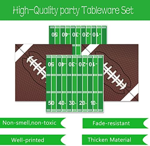 Oigco Football Party Plates Napkins Cups Set for 24 Guests