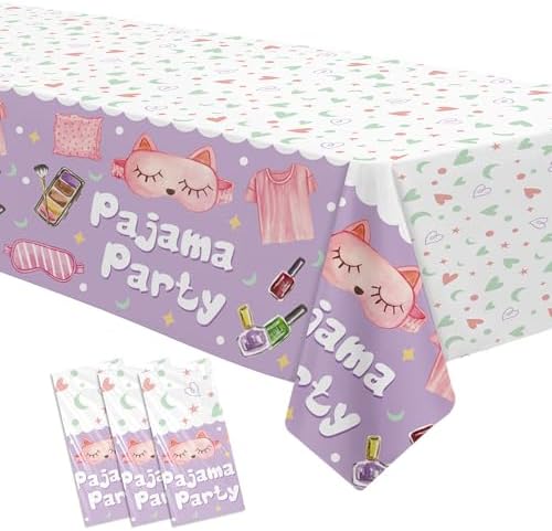 Sleepover Party Supplies Tablecloth 3 Pack
