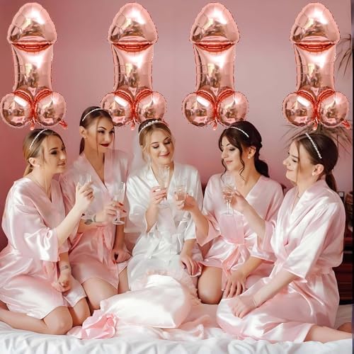 4 Pcs Bachelorette Balloons Funny Party Favors Decorations for Bridal Shower and Engagement