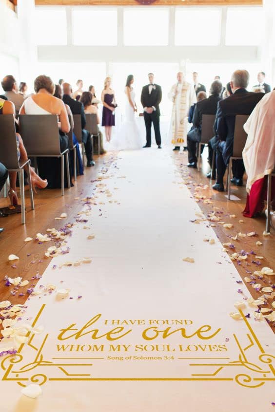 Wedding Aisle Runner 50ft X 3ft Gold Print