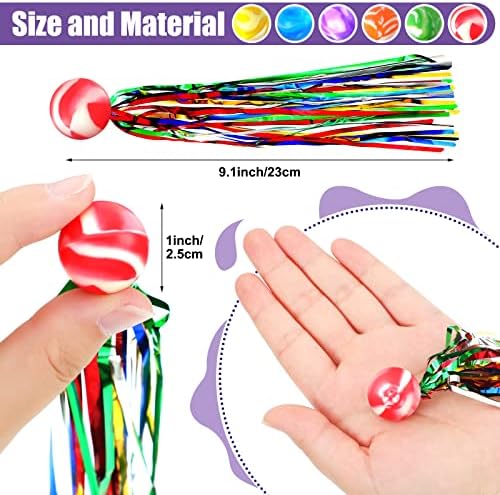 Aoriher 45 Pcs Bouncy Balls with Streamers Party Favors