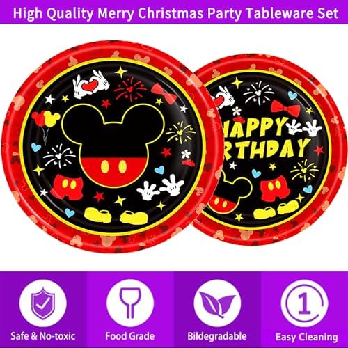 161Pcs Cartoon Mouse Party Decorations Tableware Set