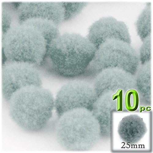 The Crafts Outlet 10-Piece Multi Purpose Pom Poms Neon Green 25mm