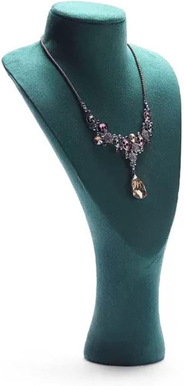 Green Velvet Jewelry Display Stand for Necklaces and Earrings