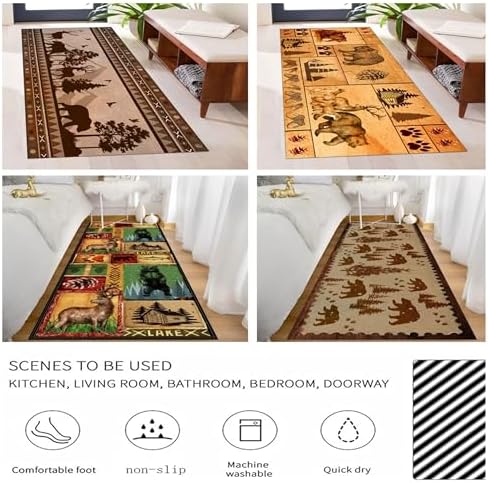 Rugroom Bear Long Runner Rug 2x6ft Rustic