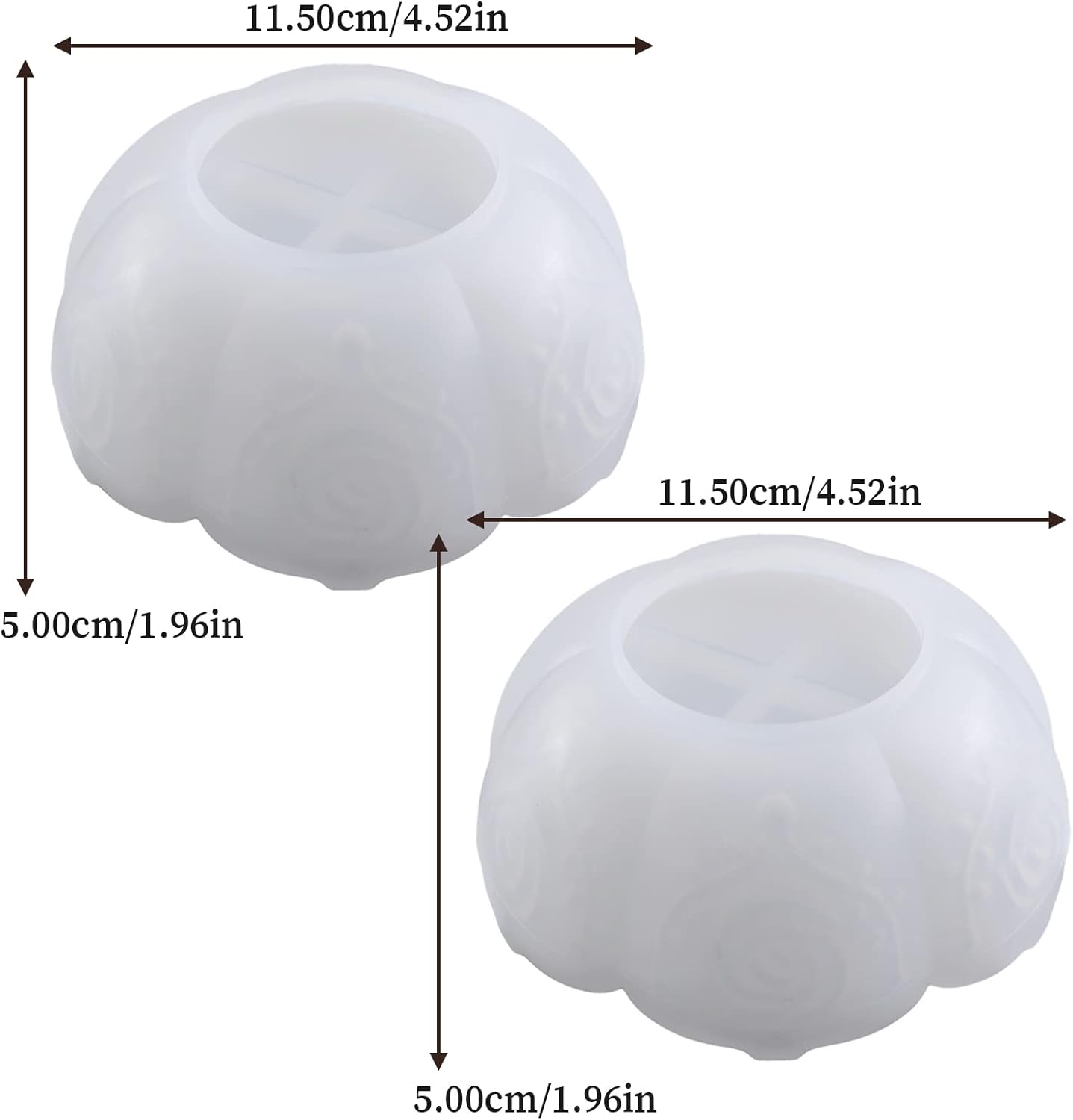 2PCS Flower Tray Resin Mold for DIY Jewelry and Candle Holder