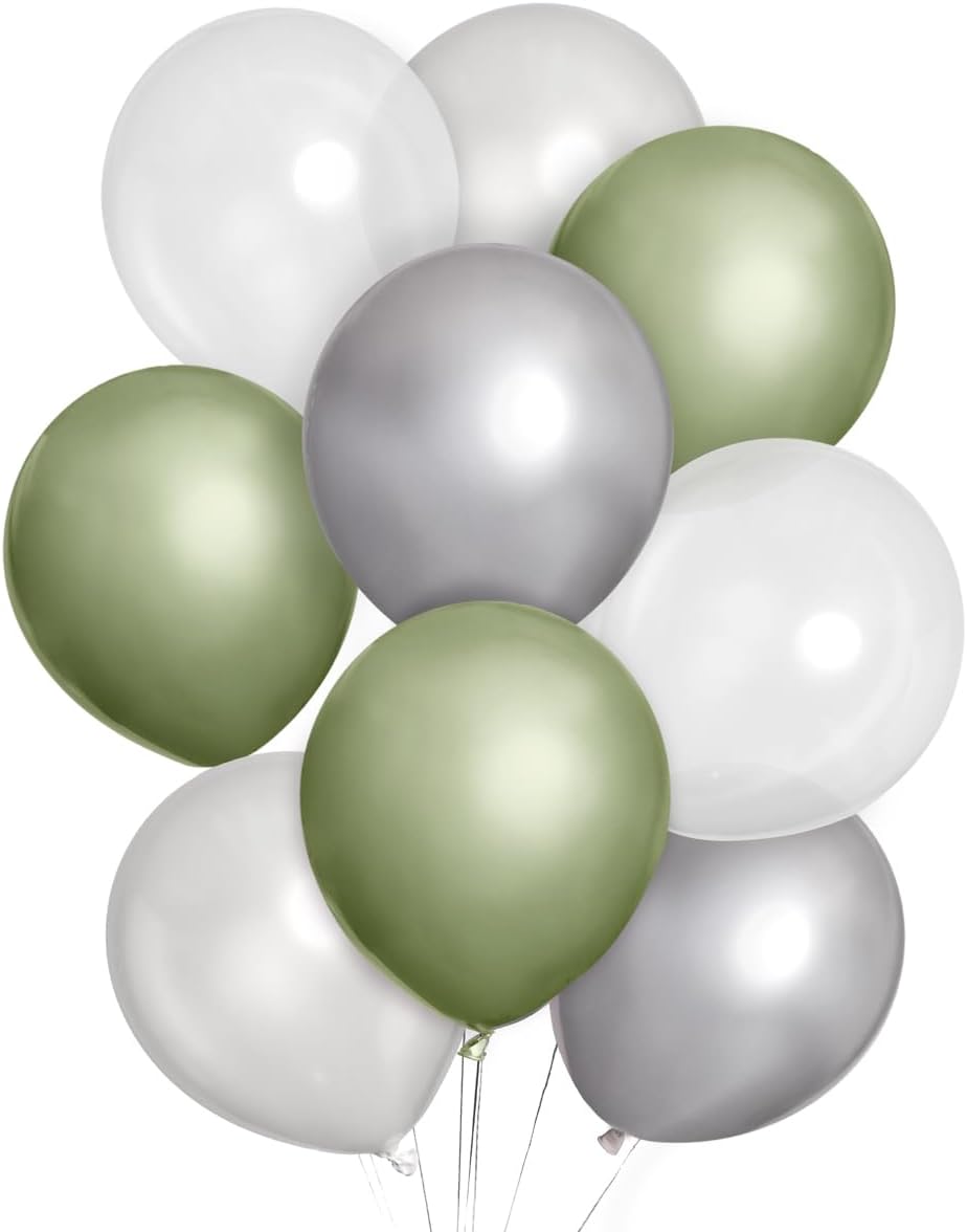 Xo Fetti Metallic Sage Green Balloons 24pk 12 Inch