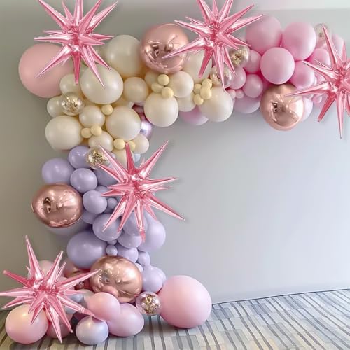 6Pcs Pink Star Balloons Party Decorations