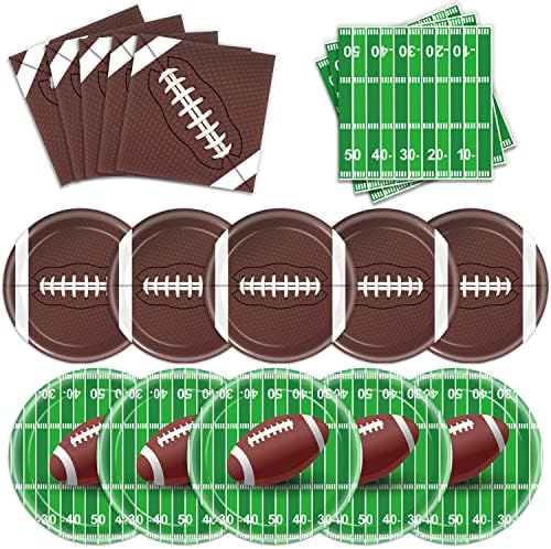 Oigco Football Party Plates Napkins Cups Set for 24 Guests
