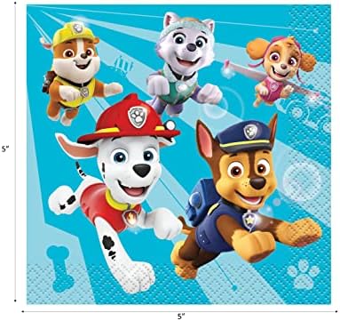 Paw Patrol Birthday Party Supplies Bundle - 16 Plates Napkins