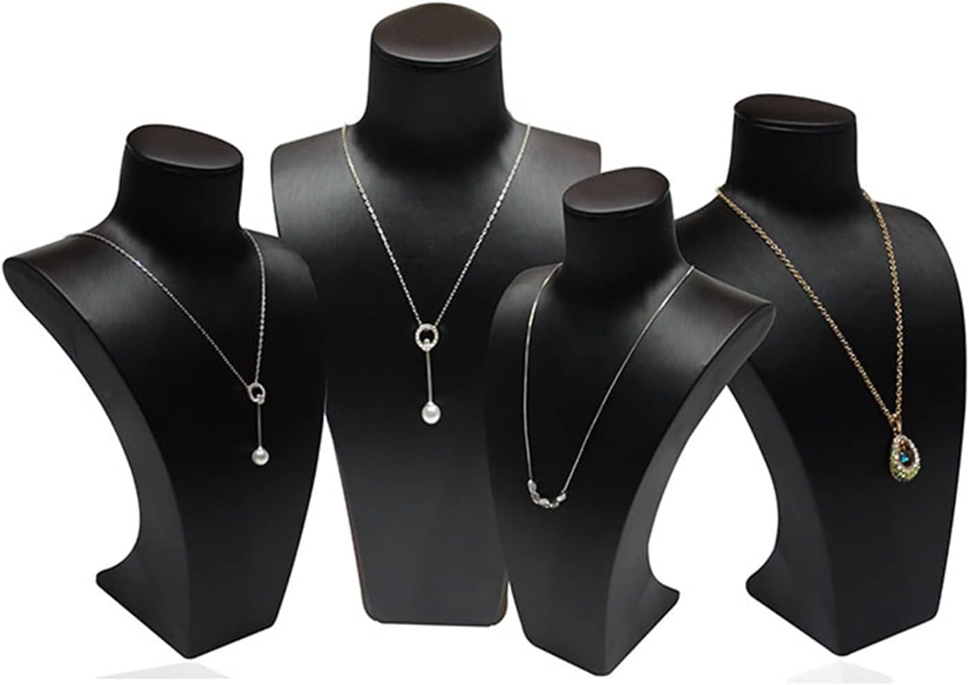 Black Leather Jewelry Display Stand for Necklace and Pendant