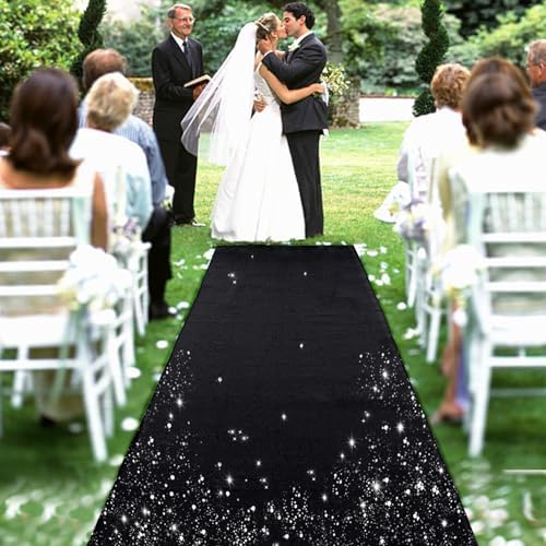 PartyDelight Sequin Aisle Runner Black 2FTx15FT