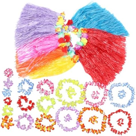 Zerodeko Hawaiian Luau Party Skirt Set for Adults