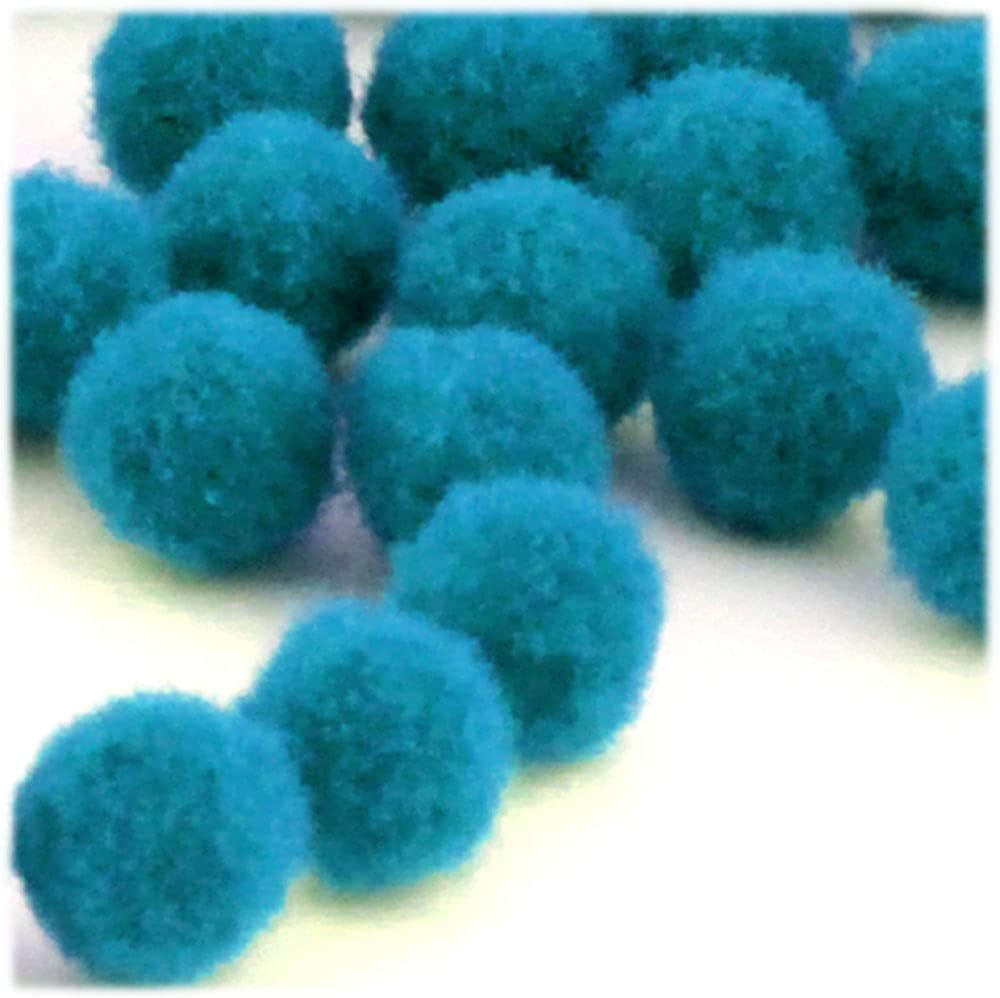 The Crafts Outlet 10-Piece Turquoise Blue Pom Poms