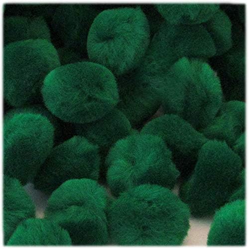 The Crafts Outlet 5-Piece Multi Purpose Pom Poms Emerald Green