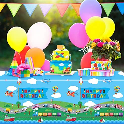 Tegeme 3 Pack Transportation Themed Table Covers